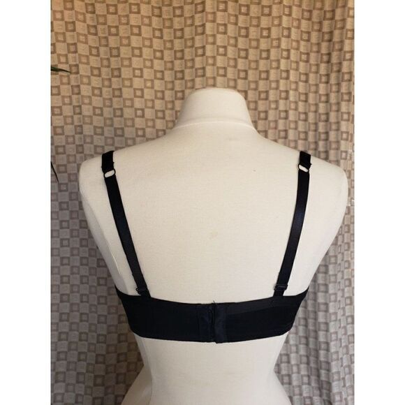 Women's Bra 38D Push up Embroidered Princess Balconette Black Bra 38D - Picture 5 of 6